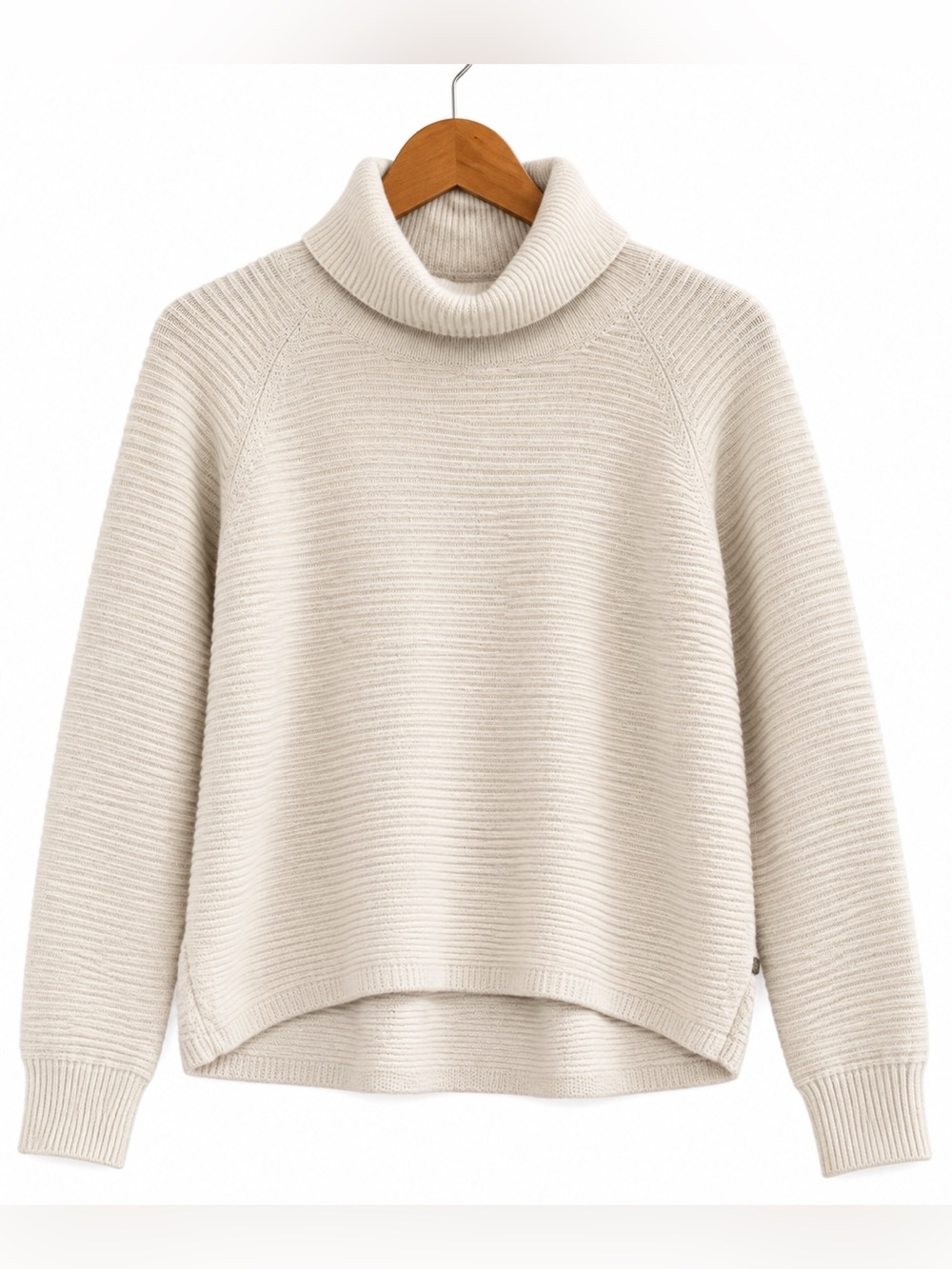 KÜHL Women’s Medium Merino Wool Blend Ribbed Turtleneck Sweater Cream